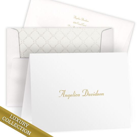 Luxury Angelica Folded Note Card Collection - Raised Ink